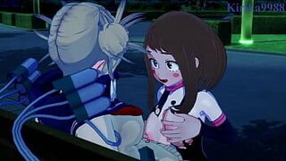 Очако Урарака и Химико Тога мастурбируют и занимаются интенсивным сексом в футанари - Моя геройская академия, хентай. - порно видео