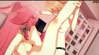 Яэ Мико раздвинула ноги и трахнула страпоном Джин - Удар Геншина. - порно видео