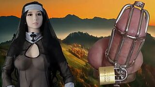 Клетка для члена, пояс верности заблокирован, писает, БДСМ-игрушки, мужчина, уретральное зондирование. Писает Сперма на лице Мокрая Писси - порно видео